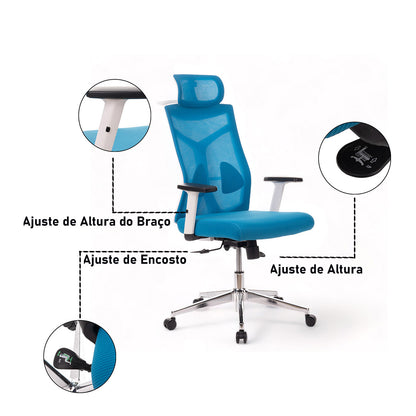 Cadeira Ergonômica A66 Com Apoio de Cabeça