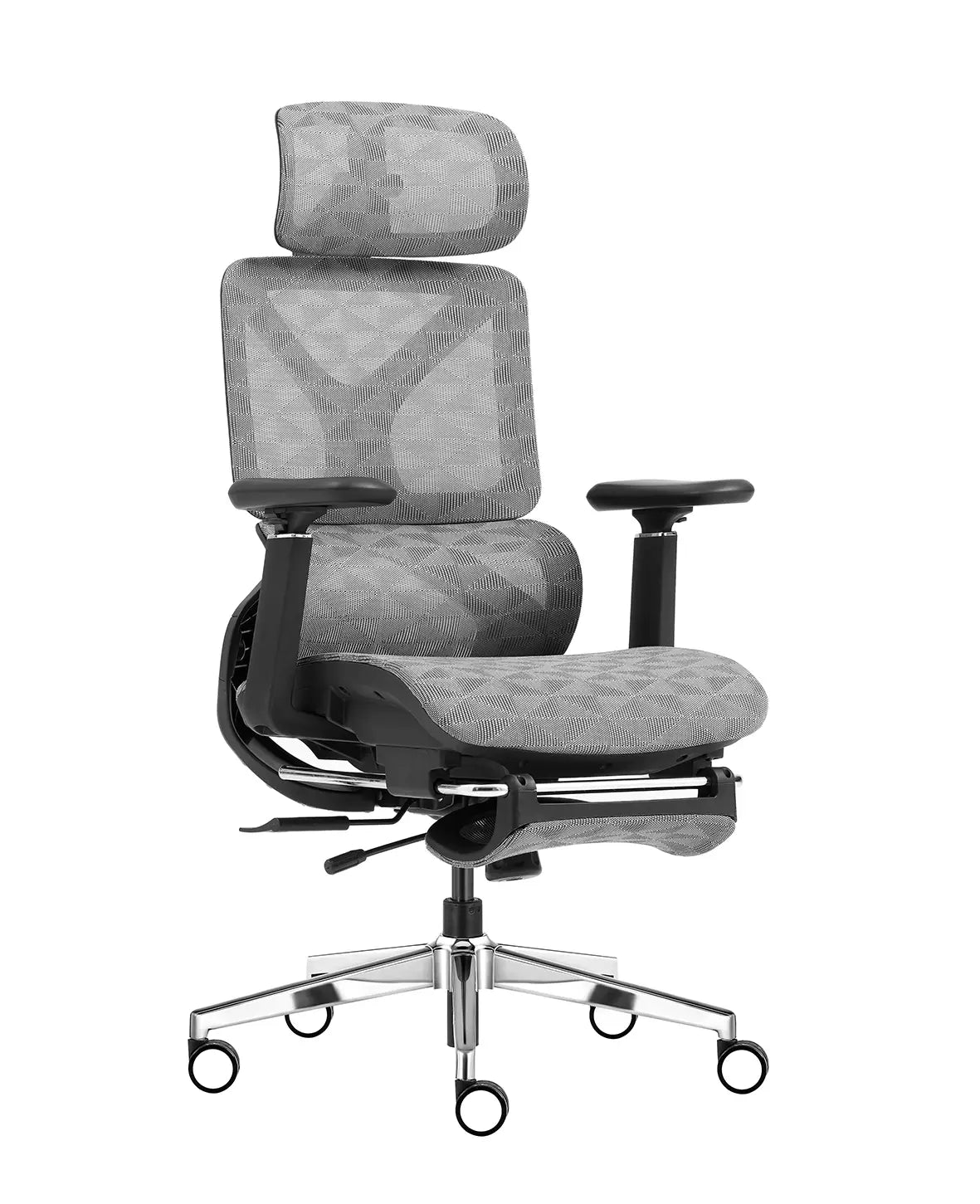Cadeira ergonômica a161 cinza com armação preta da Sensetup.