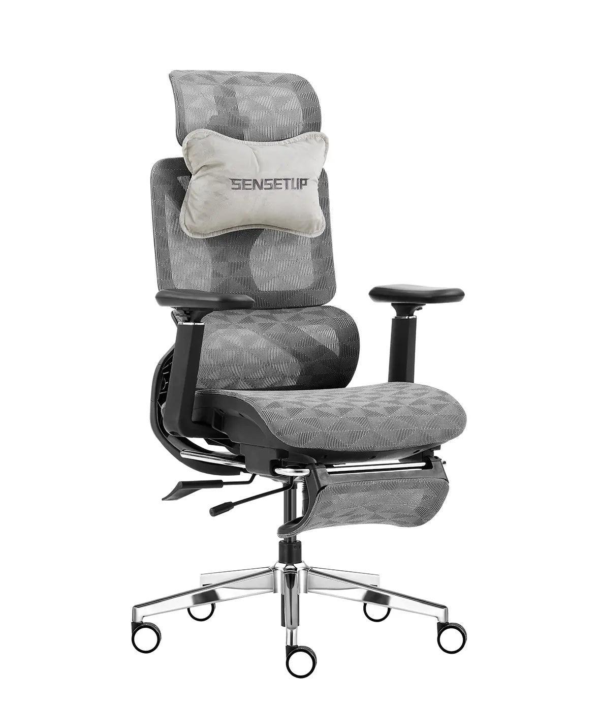 Cadeira ergonômica a161 cinza com almofada cadeira gamer também da Sensetup para se ajustar ao conforto do usuário.