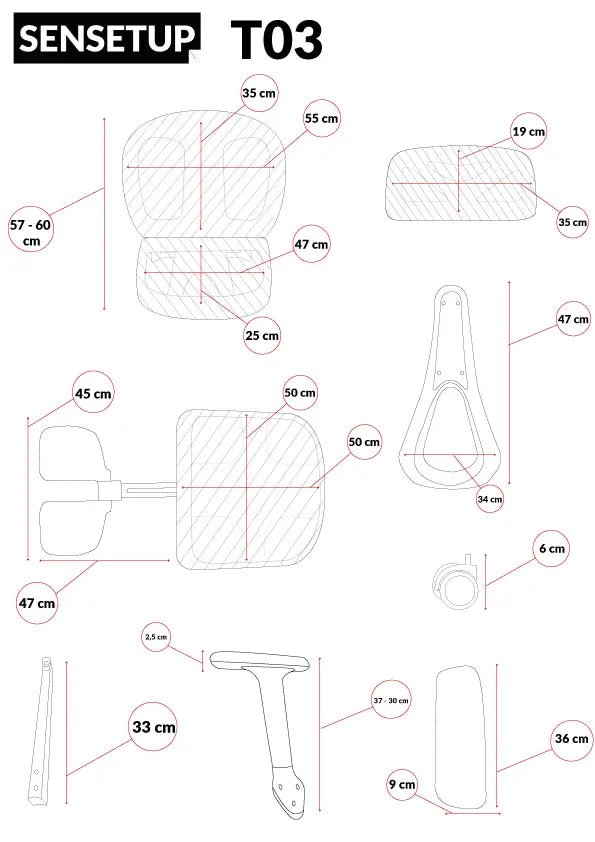 Cadeira Ergonômica de Escritório Cosy T03 - SENSETUP