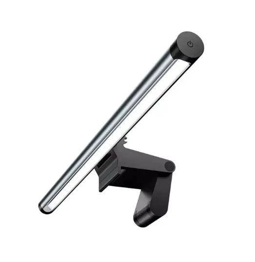 Imagem da luminária monitor lugis bar da Sensetup. O produto possui cor preta e botão touch na lateral para ligar e desligar.