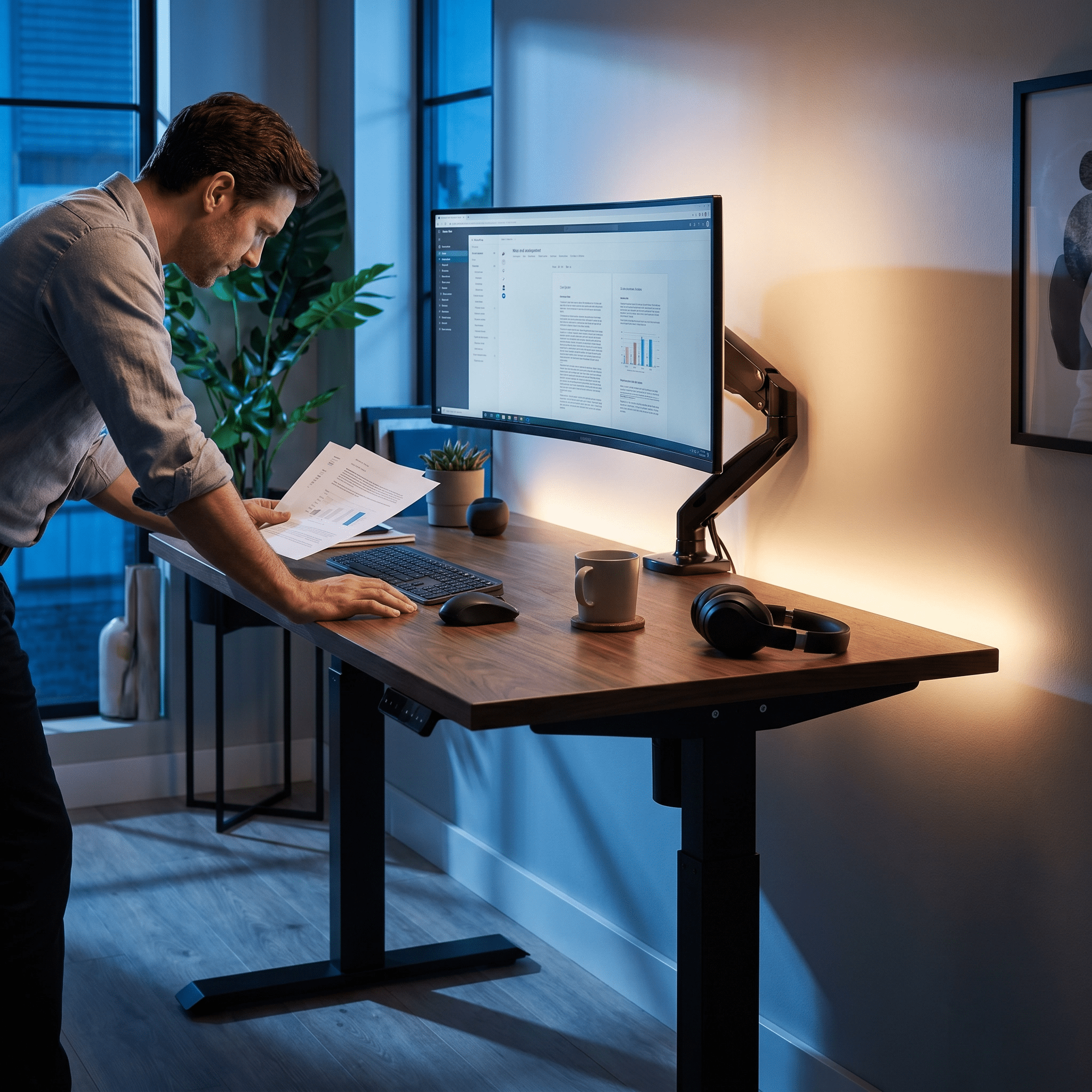 Mesa com Regulagem Elétrica de Altura Halec C - SENSETUP
