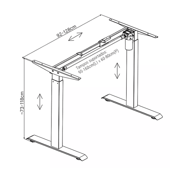 Mesa com Regulagem Elétrica de Altura Halec E - SENSETUP